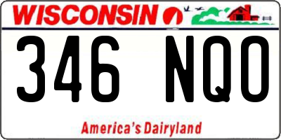 WI license plate 346NQO