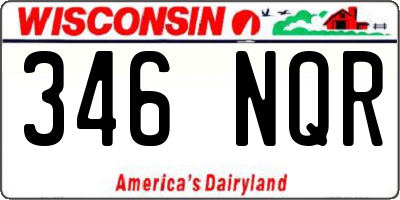 WI license plate 346NQR