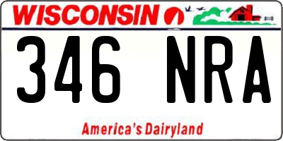 WI license plate 346NRA