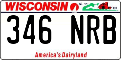 WI license plate 346NRB