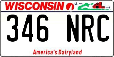 WI license plate 346NRC