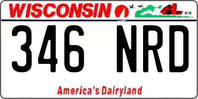 WI license plate 346NRD