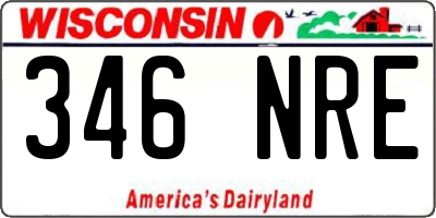 WI license plate 346NRE