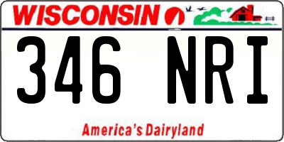 WI license plate 346NRI