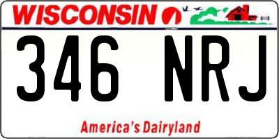 WI license plate 346NRJ