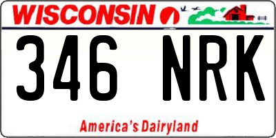 WI license plate 346NRK