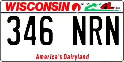 WI license plate 346NRN