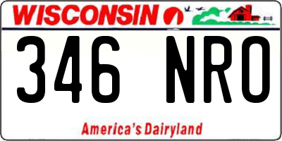 WI license plate 346NRO