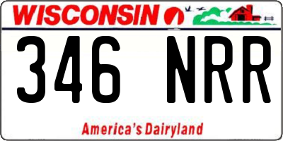 WI license plate 346NRR