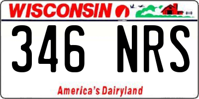WI license plate 346NRS