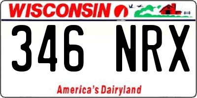 WI license plate 346NRX