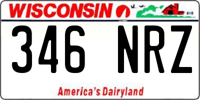 WI license plate 346NRZ