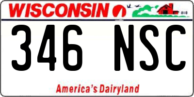 WI license plate 346NSC