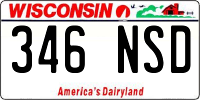 WI license plate 346NSD
