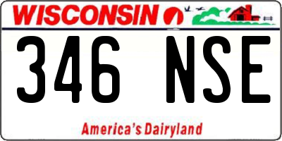 WI license plate 346NSE