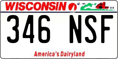 WI license plate 346NSF