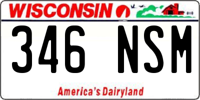 WI license plate 346NSM