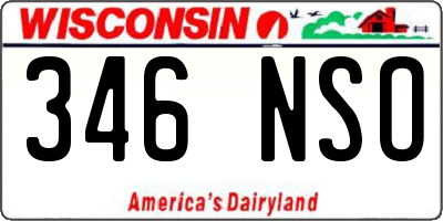 WI license plate 346NSO