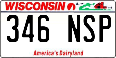 WI license plate 346NSP