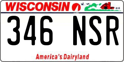 WI license plate 346NSR