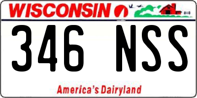 WI license plate 346NSS