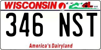 WI license plate 346NST