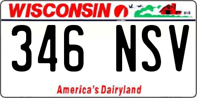 WI license plate 346NSV
