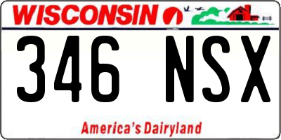 WI license plate 346NSX