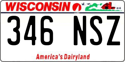 WI license plate 346NSZ