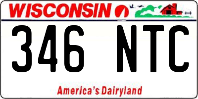 WI license plate 346NTC