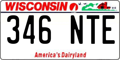 WI license plate 346NTE