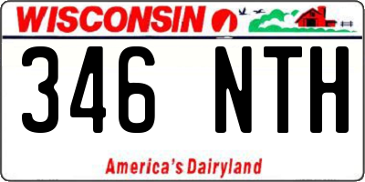 WI license plate 346NTH