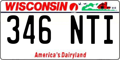 WI license plate 346NTI