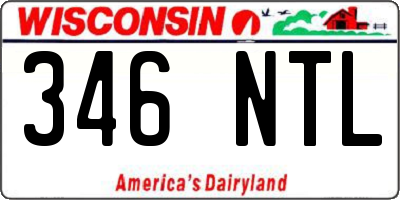 WI license plate 346NTL