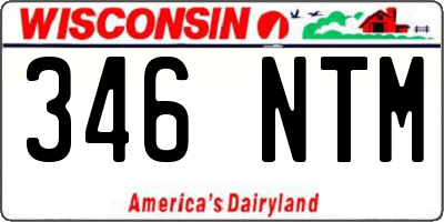 WI license plate 346NTM