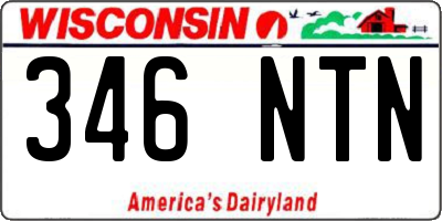 WI license plate 346NTN