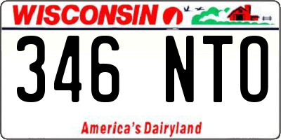 WI license plate 346NTO