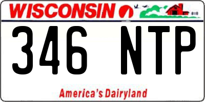 WI license plate 346NTP