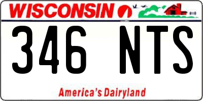 WI license plate 346NTS