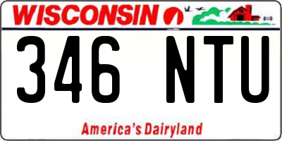 WI license plate 346NTU