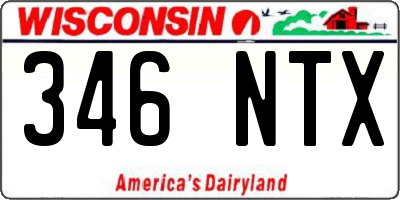 WI license plate 346NTX