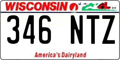 WI license plate 346NTZ