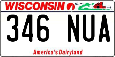 WI license plate 346NUA