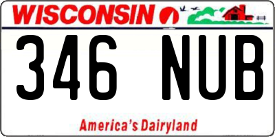 WI license plate 346NUB