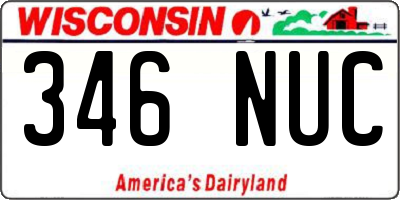 WI license plate 346NUC