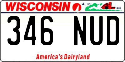 WI license plate 346NUD