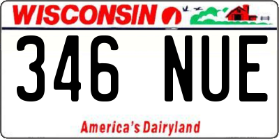 WI license plate 346NUE