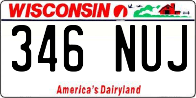 WI license plate 346NUJ