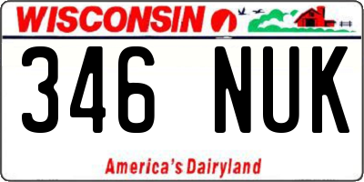 WI license plate 346NUK