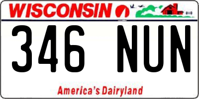 WI license plate 346NUN